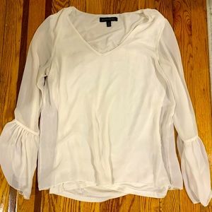 Banana republic white 2-layered long-sleeved blouse.